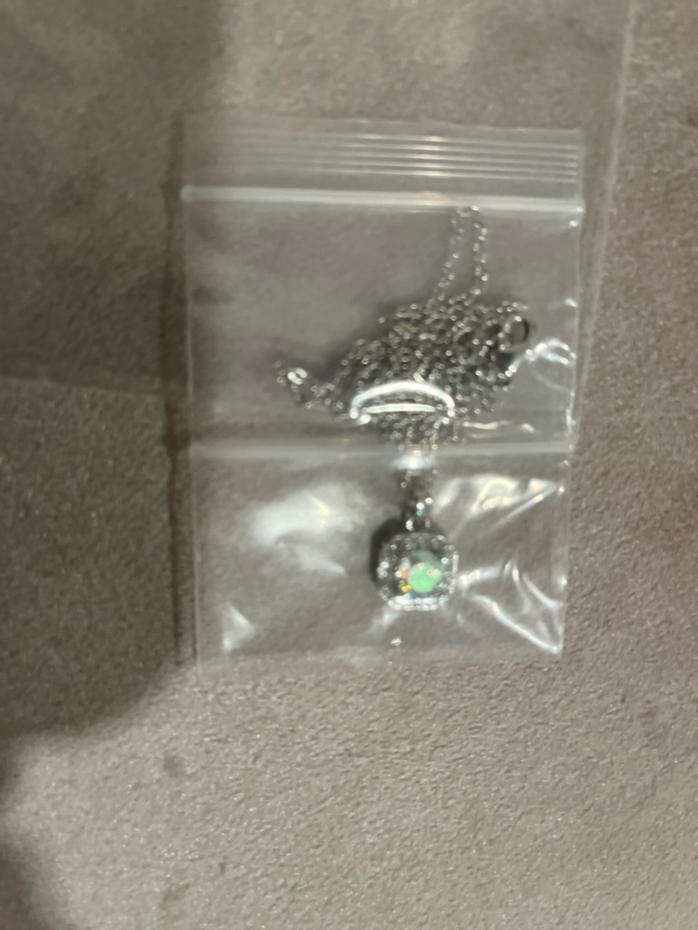 Moissanite Fantasy Blue Pendant Necklace - Sterling chain - Picture 2 of 7